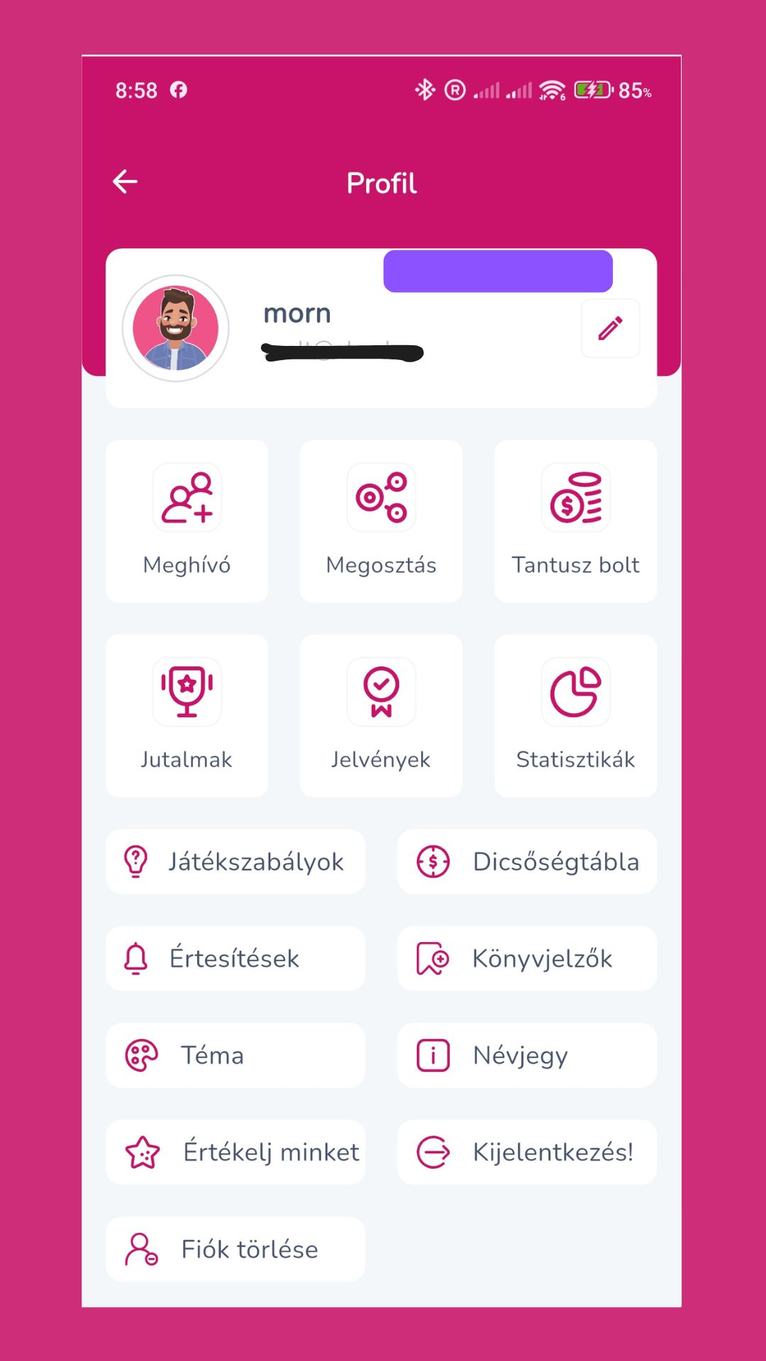 Zsenimagnes Home Screen